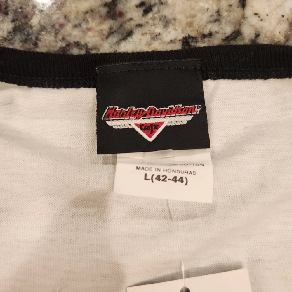 Vintage Harley Davidson Cafe White Shirt Adult Large Las Vegas NWT NOS - Picture 6 of 8